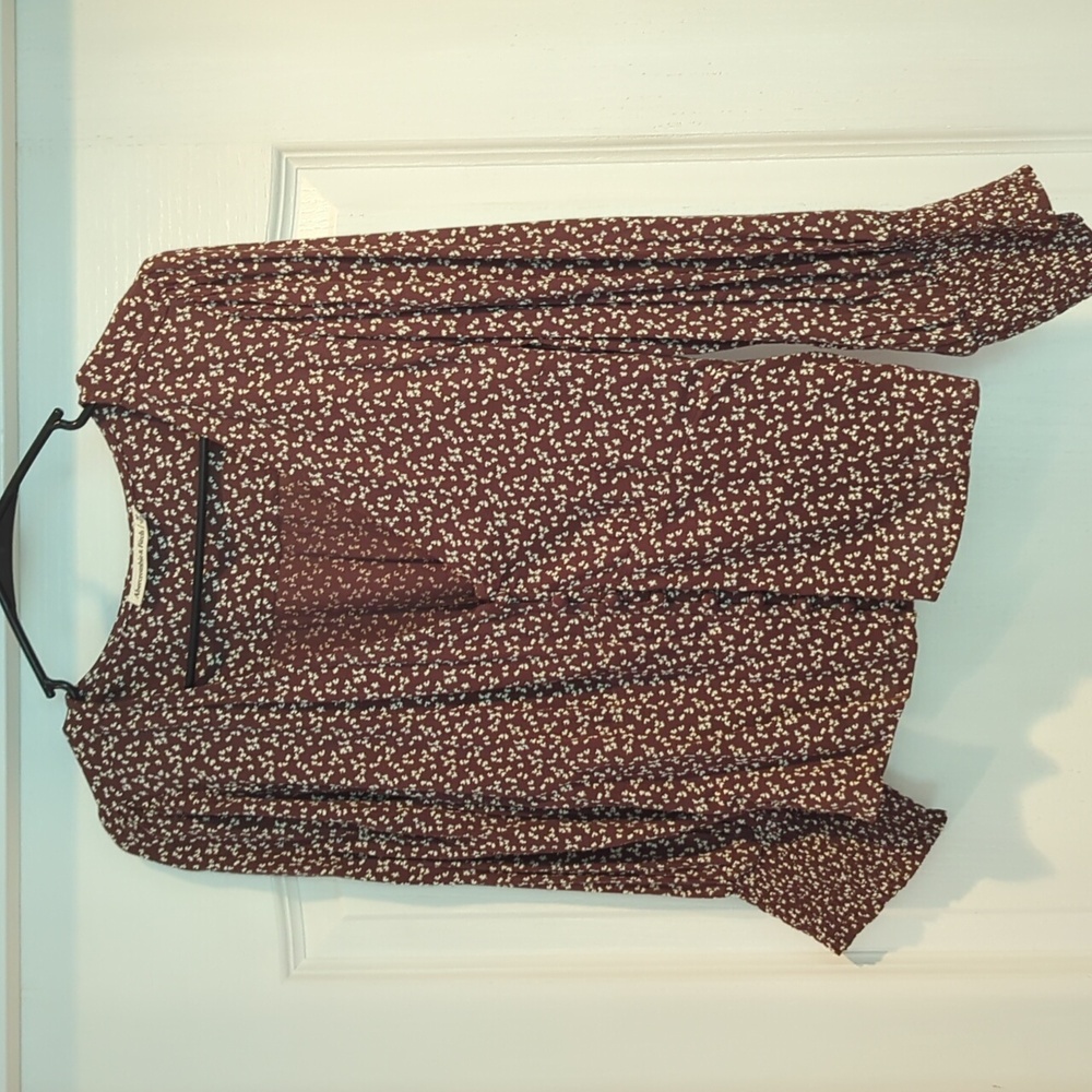 Abercrombie & Fitch Brown Floral Blouse